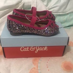 Car & jack pink glitter shoes